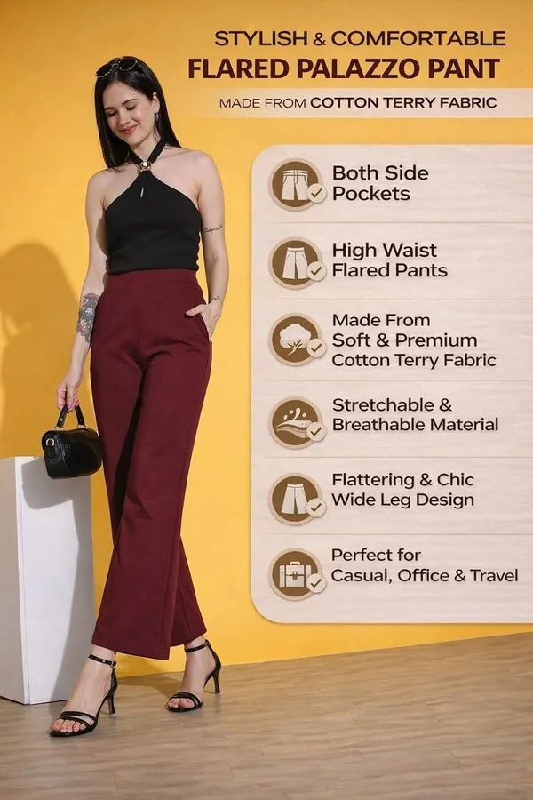 Burgundy_Bliss_Lycra,_Terry,_Cotton_Pants_For_Women