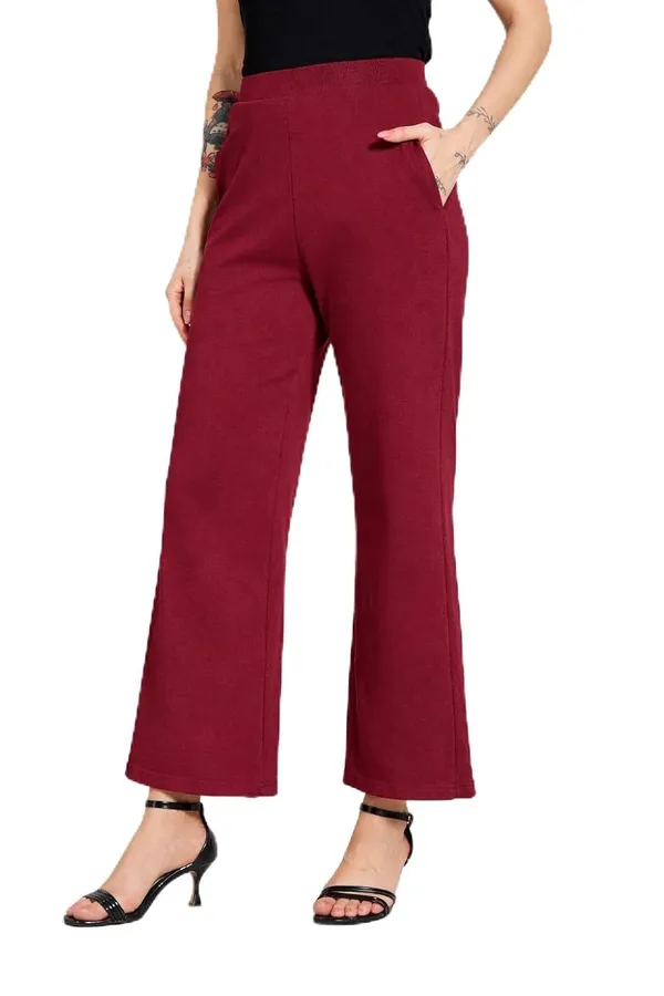 Burgundy_Bliss_Lycra,_Terry,_Cotton_Pants_For_Women
