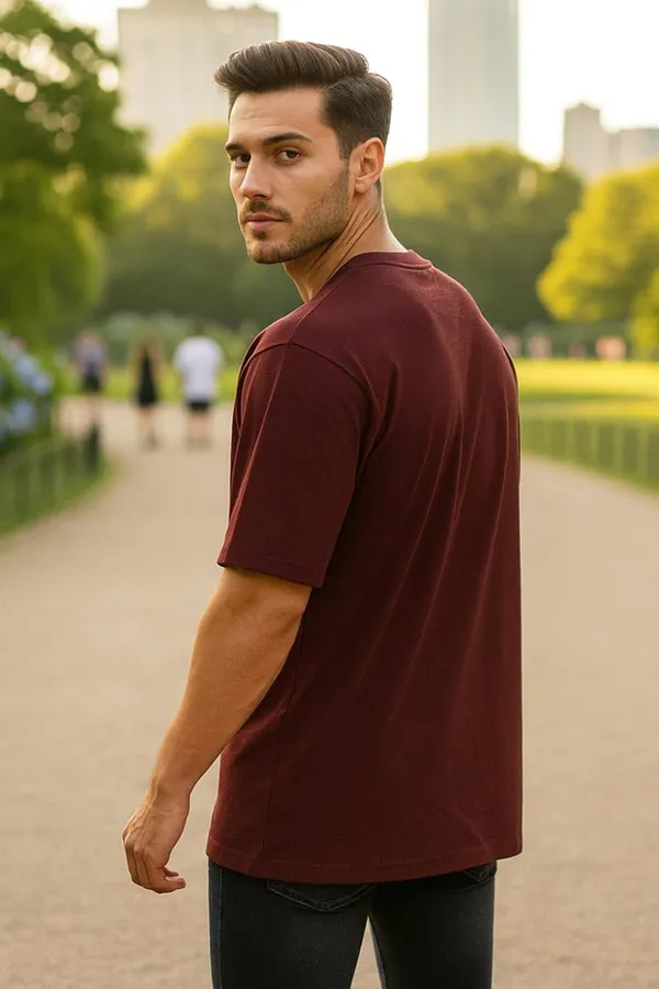 Wine_Cotton_T-Shirt_For_Men