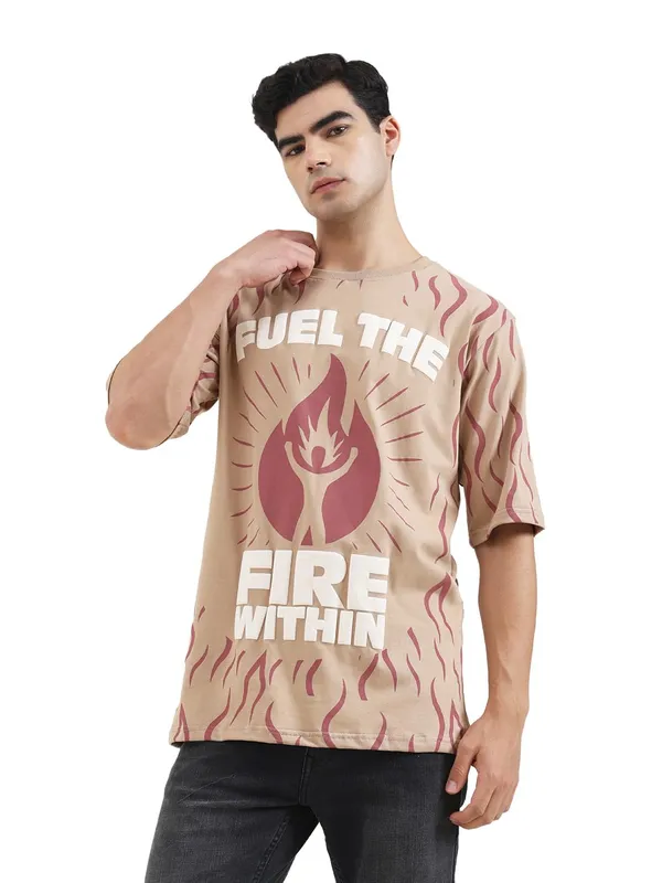 Beige_Cotton_T-Shirt_For_Men