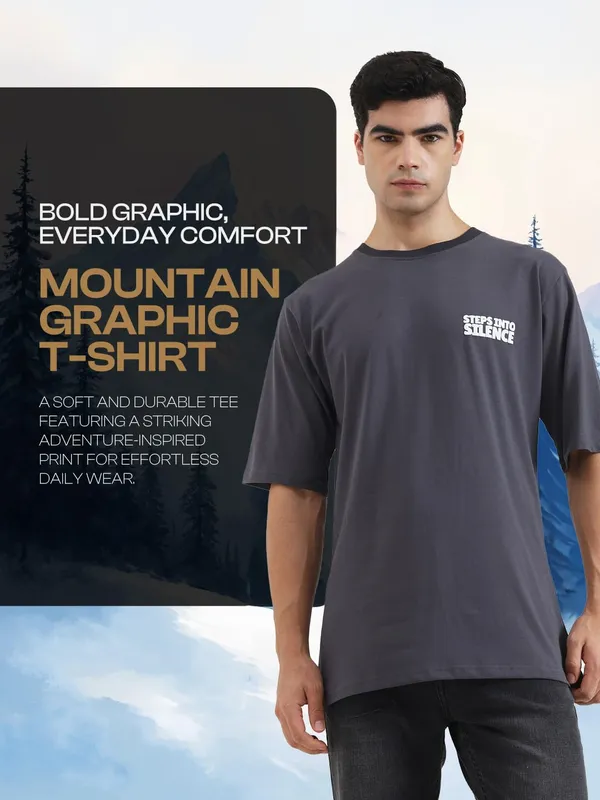 Grey_Cotton_Steps_Into_Silence_T-Shirt_For_Men