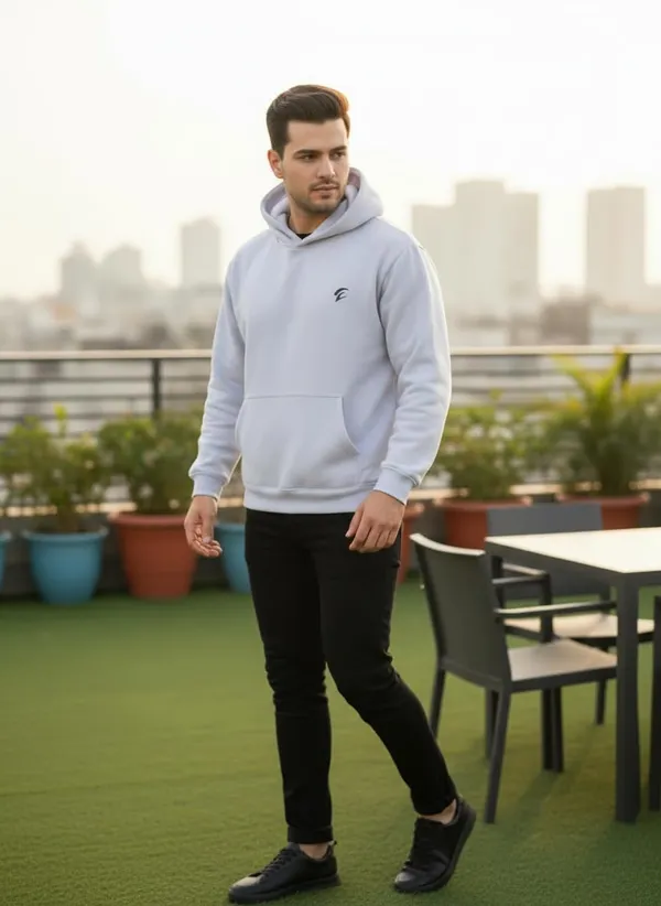 Light_Grey_Fleece_Hooded_Sweatshirt_For_Men