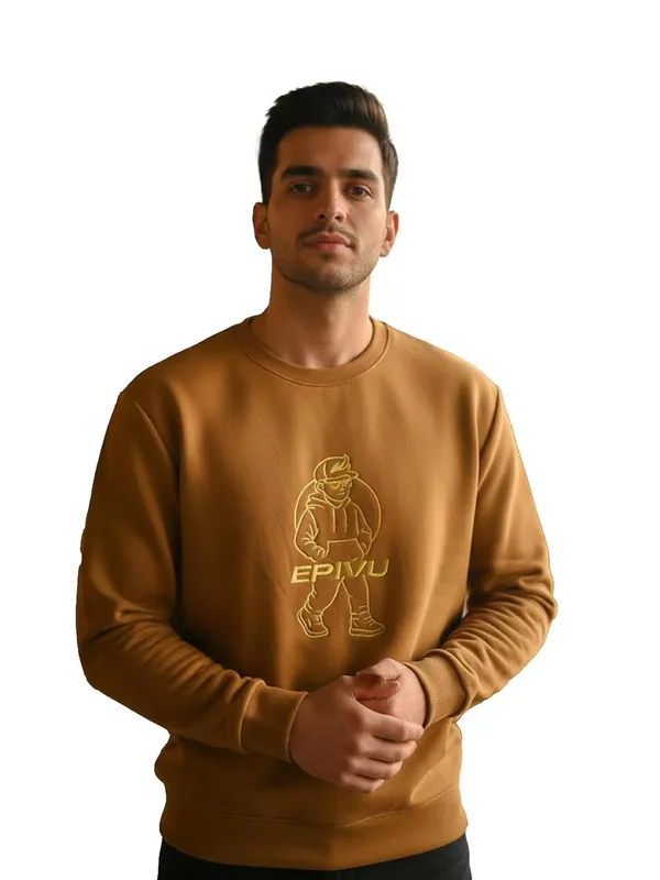 Mustard_Yellow_Cotton_Sweatshirt_For_Men