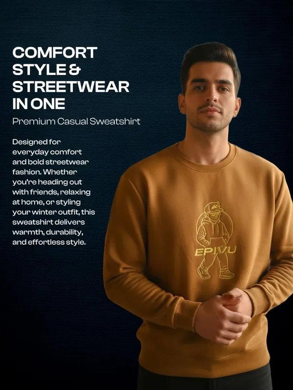 Mustard_Yellow_Cotton_Sweatshirt_For_Men
