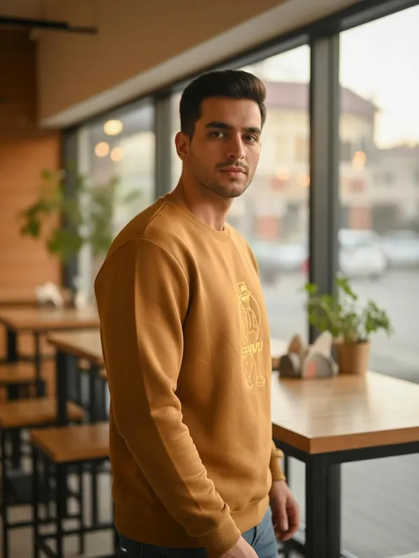 Mustard_Yellow_Cotton_Sweatshirt_For_Men