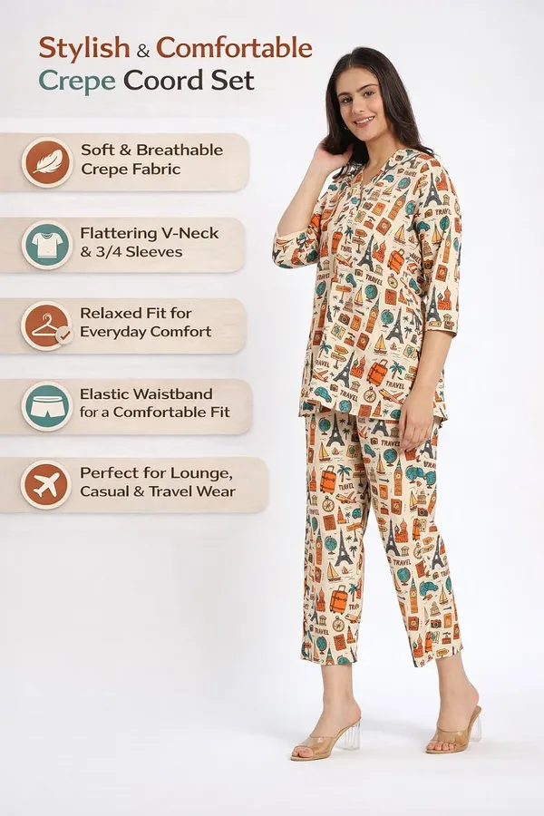 Beige_Crepe_Fabric_Coordinated_Outfit_For_Women
