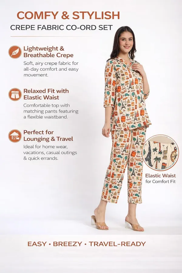 Beige_Crepe_Fabric_Coordinated_Outfit_For_Women