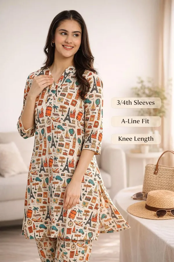 Beige_Crepe_Fabric_Coordinated_Outfit_For_Women