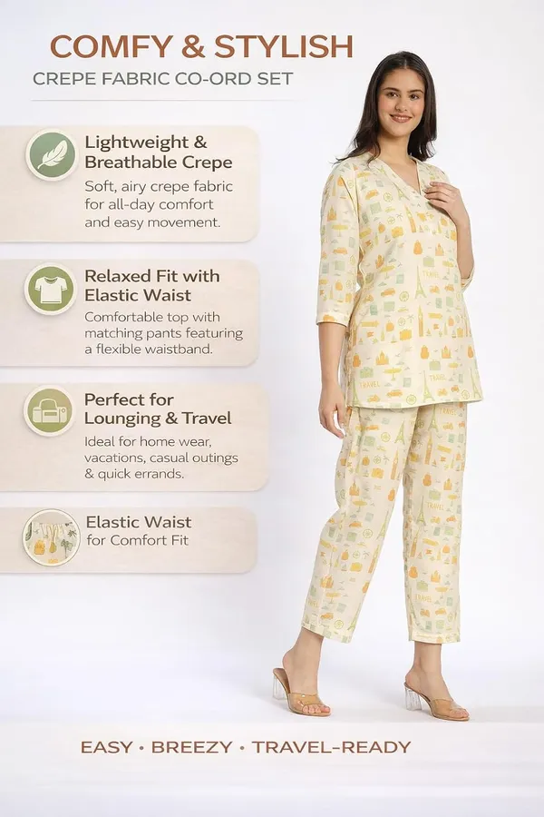 Beige_Crepe_Fabric_Coordinated_Outfit_For_Women