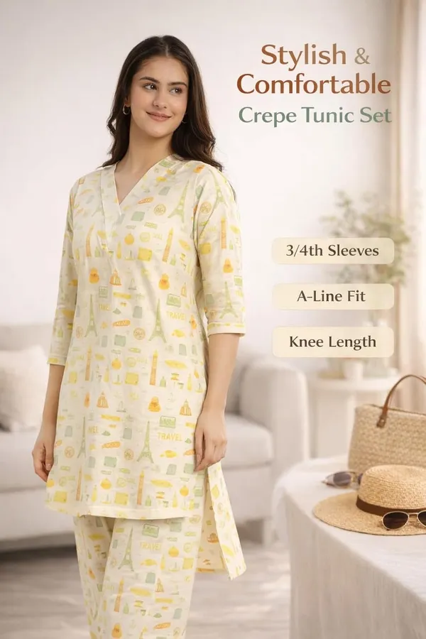 Beige_Crepe_Fabric_Coordinated_Outfit_For_Women