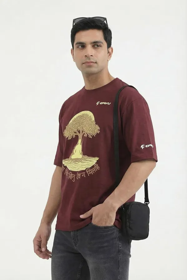 Burgundy_Cotton_T-Shirt_For_Men