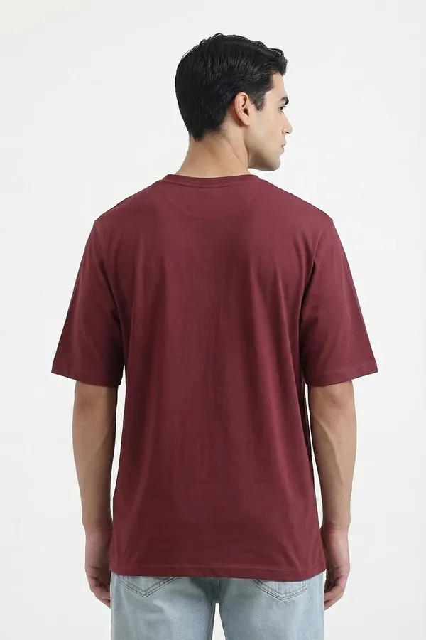 Burgundy_Cotton_T-Shirt_For_Men