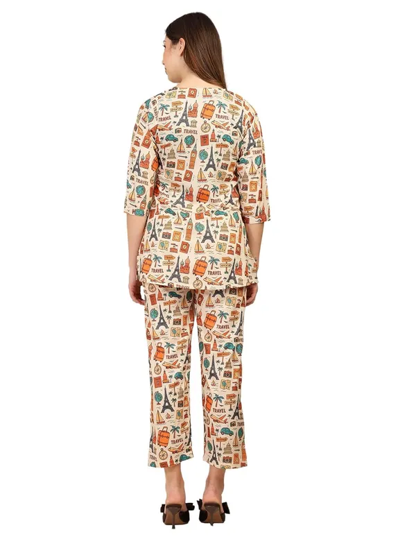 Beige_Crepe_Fabric_Coordinated_Outfit_For_Women