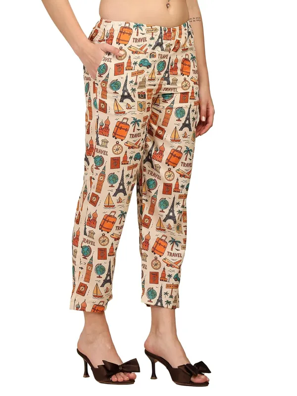 Beige_Crepe_Fabric_Coordinated_Outfit_For_Women