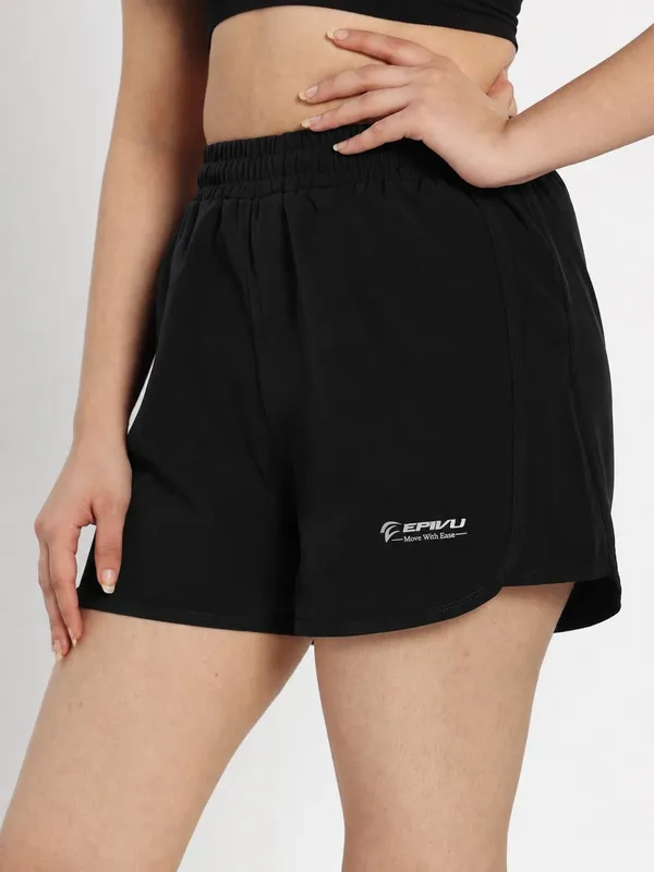 Black_Polyester_Shorts_For_Women