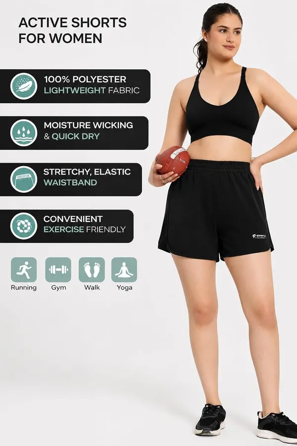 Black_Polyester_Shorts_For_Women