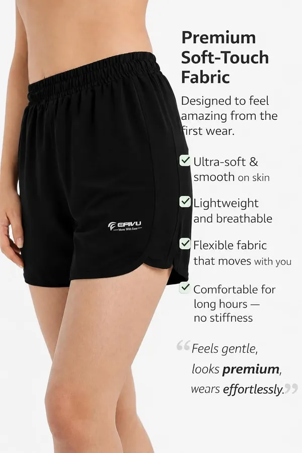 Black_Polyester_Shorts_For_Women