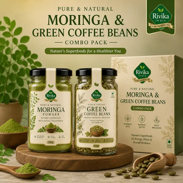 Rivika_Organic_Unroasted_Green_Coffee_Beans_100G_And_Rivika_Organic_Moringa_Leaf_Powder_Superfood_Supplement_100G