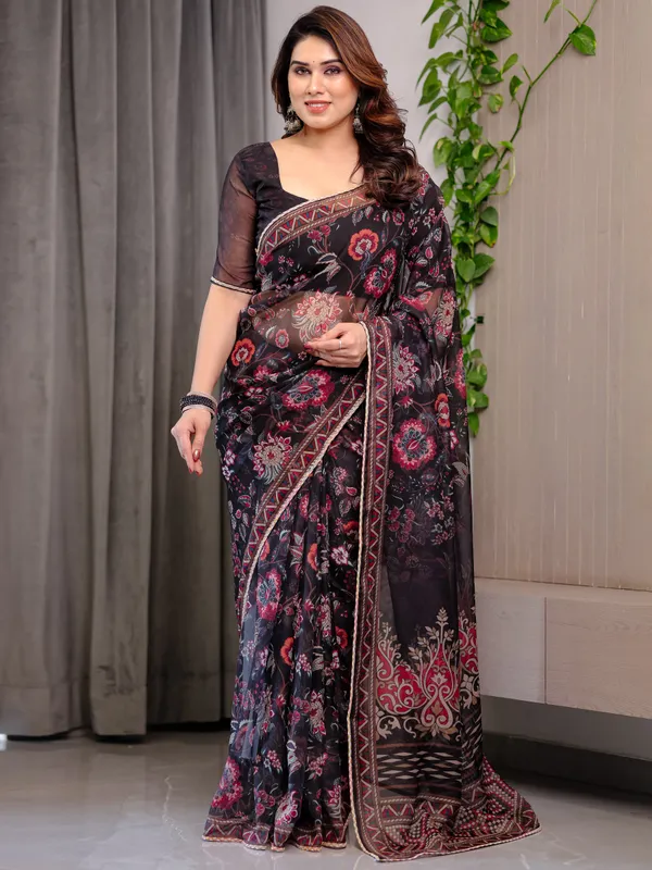 Black_Organza_Floral_Embroidered_Saree_For_Women