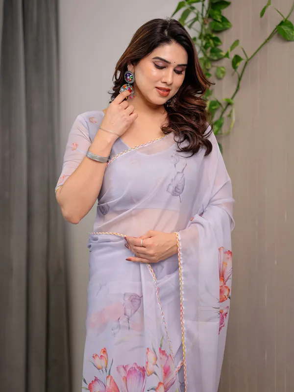 Lavender_Organza_Floral_Print_Saree_For_Women