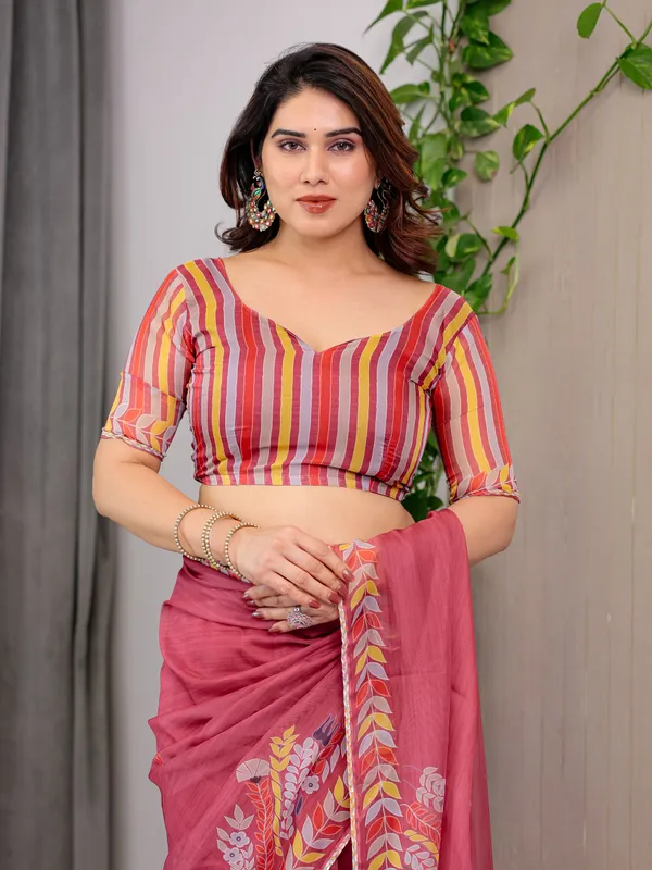 Pink_Organza_Embroidered_Border_Saree_For_Women