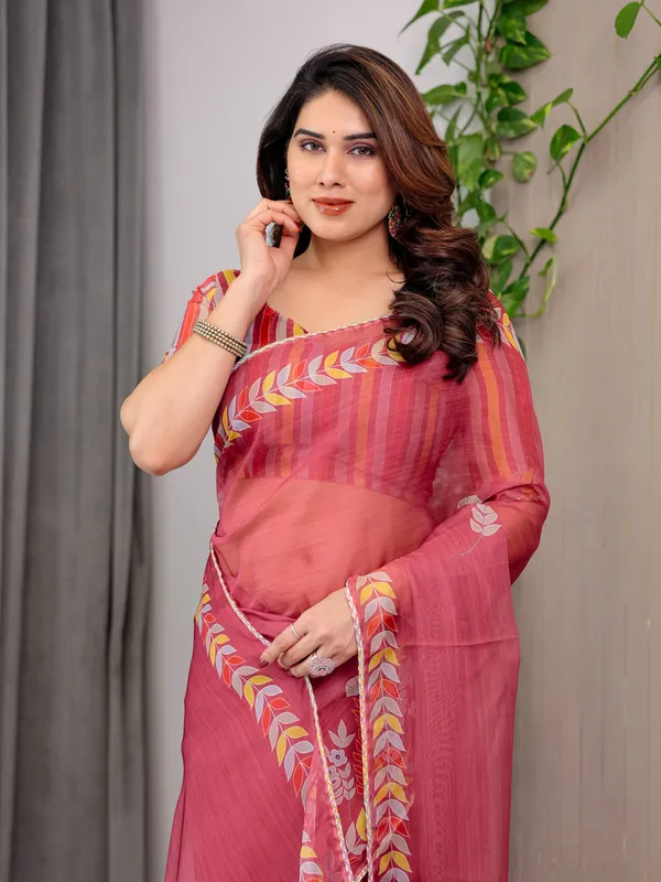 Pink_Organza_Embroidered_Border_Saree_For_Women