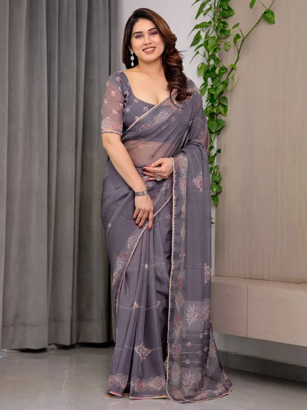 Grey_Organza_Embroidered_Saree_For_Women