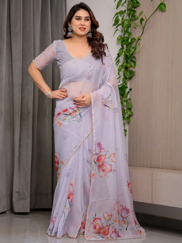 Lavender_Organza_Floral_Print_Saree_For_Women
