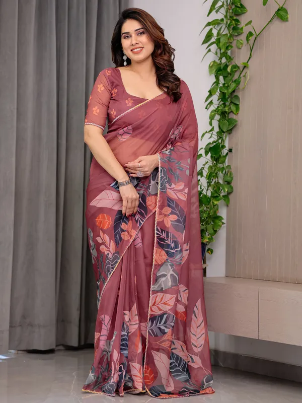 Mauve_Organza_Floral_Print_Saree_For_Women
