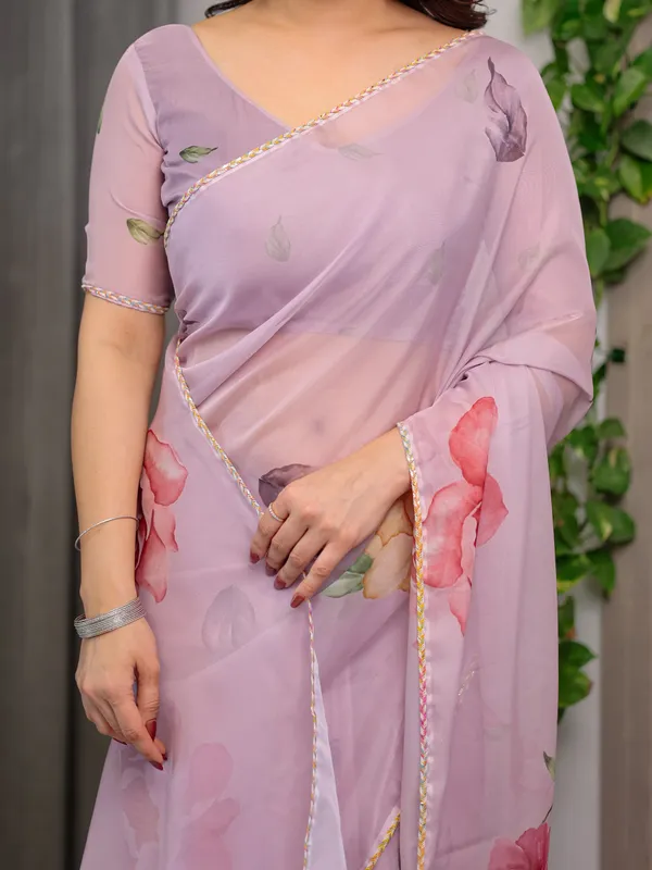 Lavender_Organza_Floral_Printed_Saree_For_Women