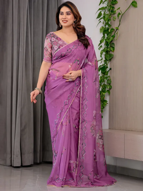 Purple_Organza_Floral_Embroidered_Saree_For_Women
