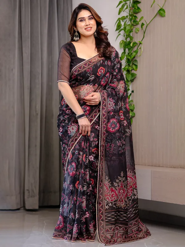Black_Organza_Floral_Embroidered_Saree_For_Women