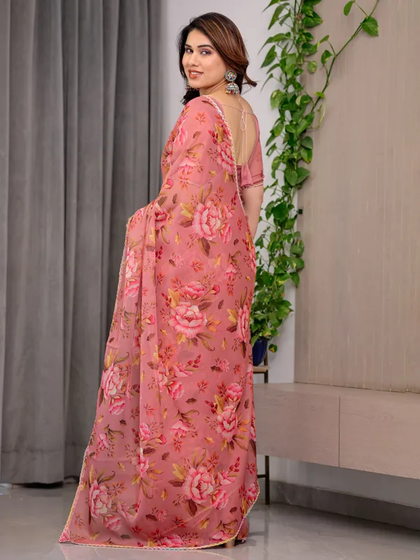Pink_Organza_Floral_Print_Saree_For_Women