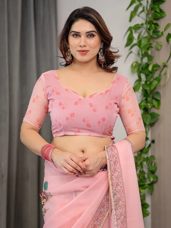 Pink_Organza_Digital_Print_Embroidered_Border_Saree_For_Women