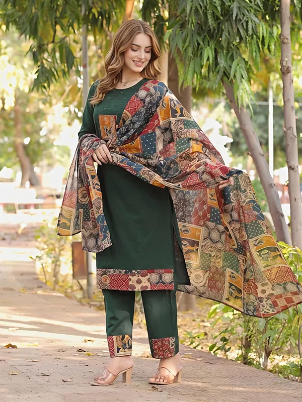 Green_Premium_Cambric_Cotton_Kurta_Set_For_Women