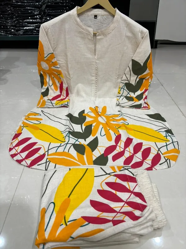 White_Premium_Cotton_Flex_Co-Ord_Set_For_Women