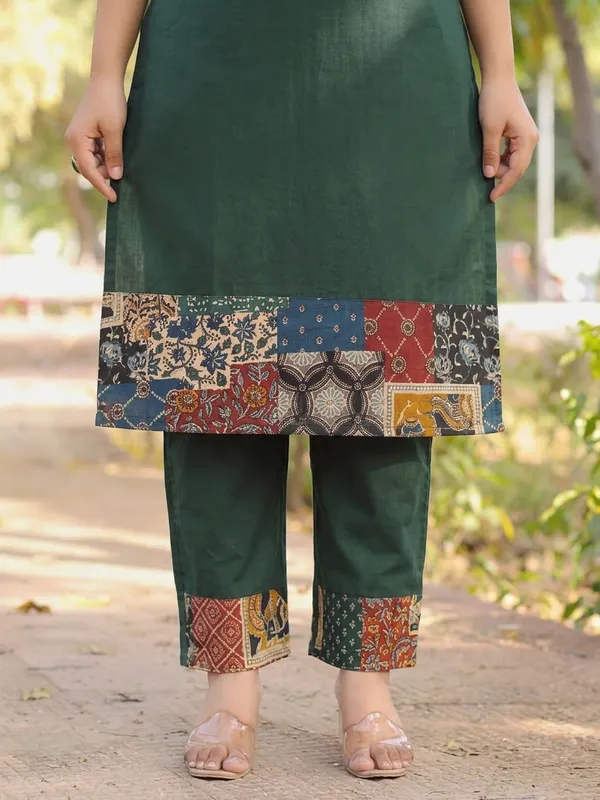 Green_Premium_Cambric_Cotton_Kurta_Set_For_Women