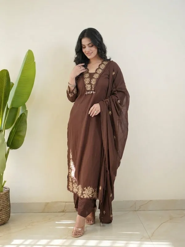 Brown_Premium_Pure_Cotton_With_Embroidery_And_Gpo_Lace_Work_3-Piece_Suit_Set_For_Women