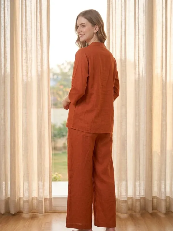Brown_Premium_Cotton_Slub_With_Loose_Pattern_Co-Ord_Set_For_Women