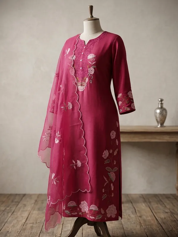 Pink_Premium_Mul_Chanderi_With_Embroidery_Kurta_Set_For_Women