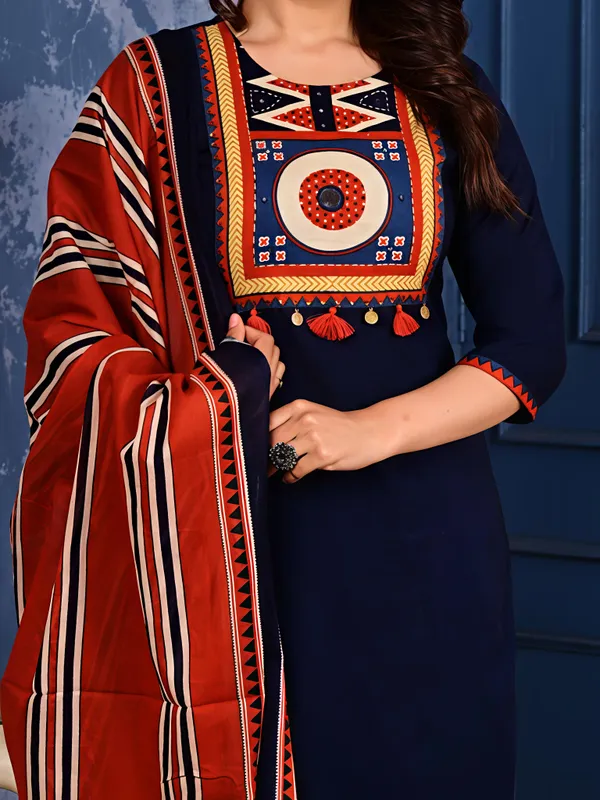 Navy_Blue_Premium_Cambric_Cotton_Kurta_Set_For_Women