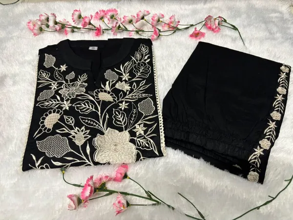 Black_Premium_Pure_Cotton_With_Full_Embroidery_Co-Ord_Set_For_Women