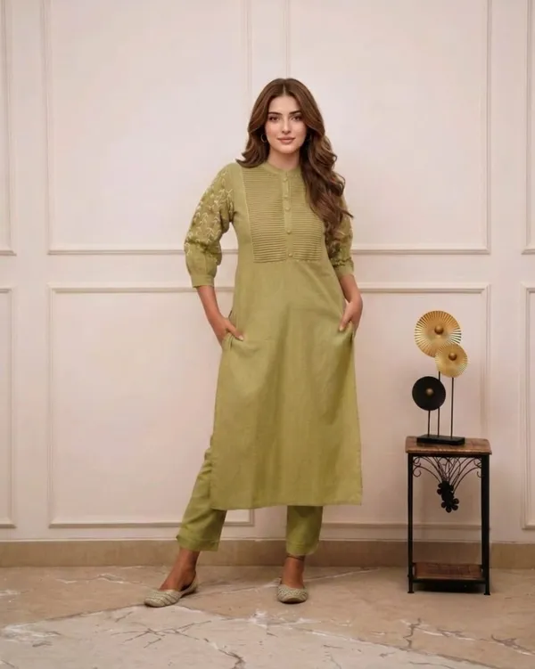 Green_Premium_Cotton_And_Polyester_Co-Ord_Set_For_Women