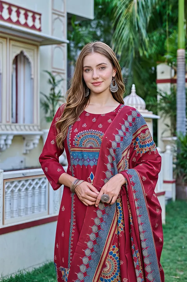Purple_Premium_Cambric_Cotton_Kurta_Set_For_Women