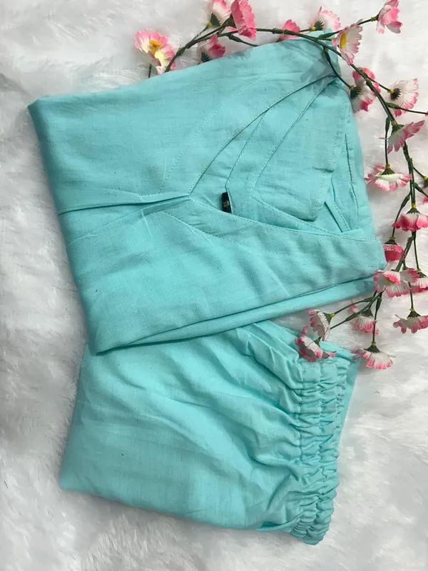 Sky_Blue_Premium_Cotton_Slub_Co-Ord_Set_For_Women