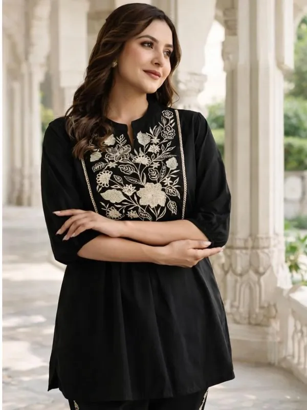 Black_Premium_Pure_Cotton_With_Full_Embroidery_Co-Ord_Set_For_Women