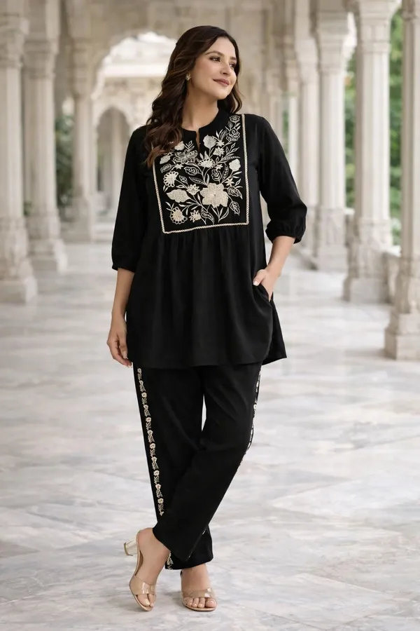 Black_Premium_Pure_Cotton_With_Full_Embroidery_Co-Ord_Set_For_Women