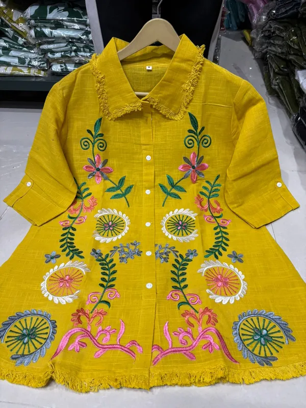 Yellow_Premium_Pure_Cotton_With_Full_Embroidery_Co-Ord_Set_For_Women
