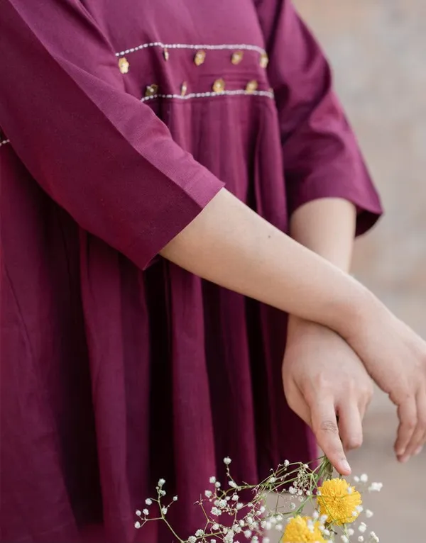 Purple_Premium_Pure_Cotton_With_Hand_Embroidery_Co-Ord_Set_For_Women