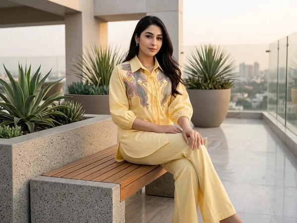 Yellow_Premium_Cotton_And_Polyester_Co-Ord_Set_For_Women